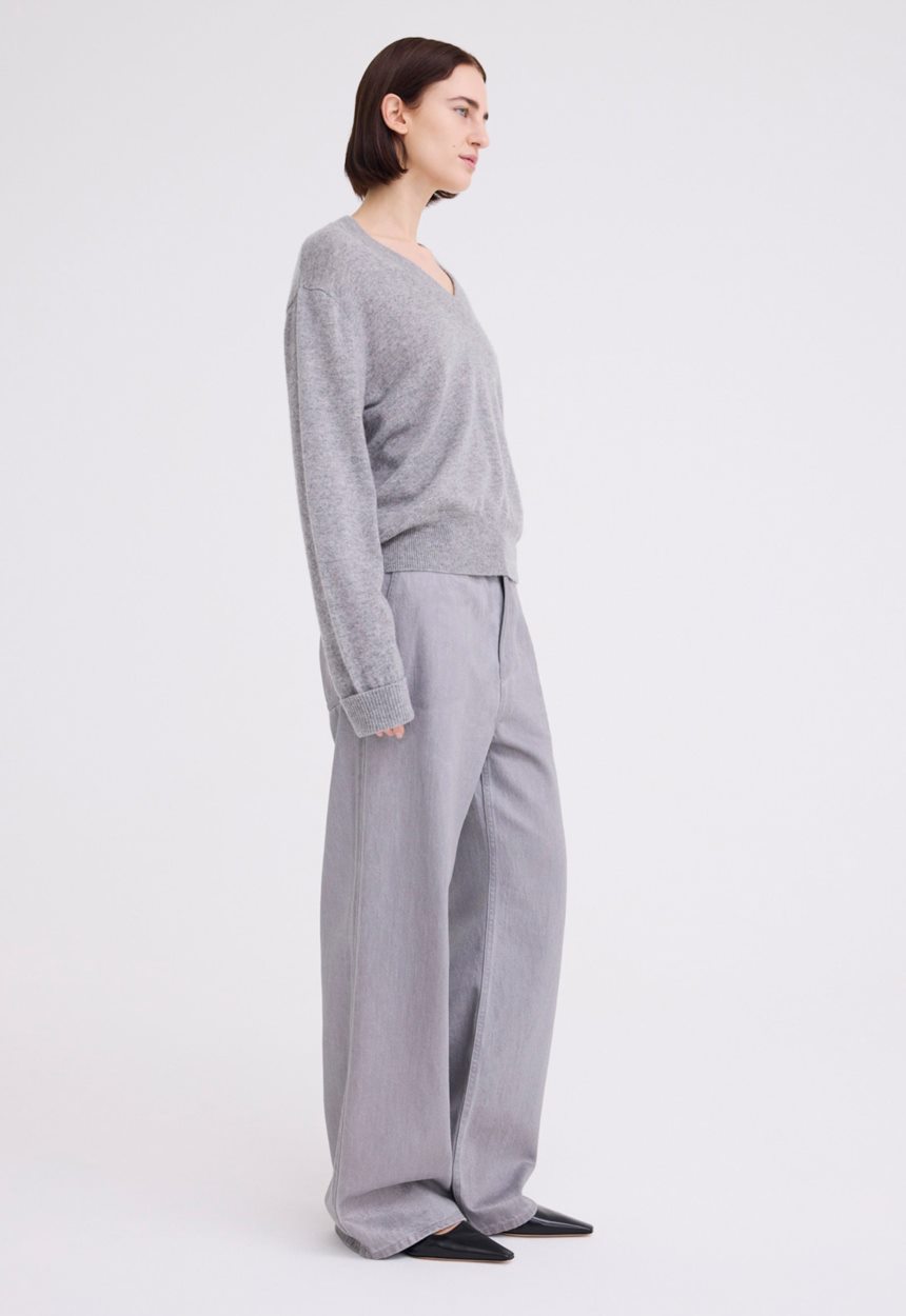 Jac + Jack Sharpo Cashmere Sweater - Mid Grey Marle